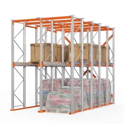 Стеллаж набивной паллетный 4000х3060х5000 мм 2 линии, 1 ярус