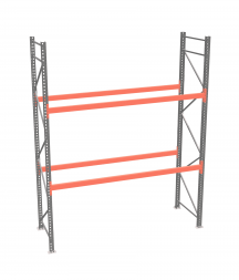 Стеллаж палетный ДиКом СП 3500х2700х1000 с 2 ярусами до 3600 кг / до 1200 кг на паллет П-110