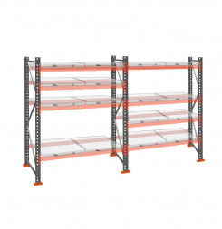 Стеллаж с выкатными платформами ДиКом 2500х3600х1000 на 4 яруса П-90