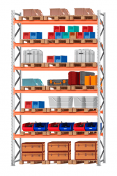 Стеллаж паллетный 5000х2700х1100 6 ярусов Р100.1.5Б120.1.5
