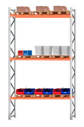 Стеллаж паллетный 6000х3300х1100 3 яруса Р100.1.5Б150.2
