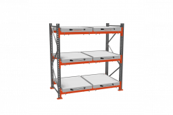 Стеллаж с выкатными платформами ДиКом 2000х1800х1000 на 3 яруса
