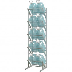 Пристенный стеллаж для воды Стилс-1 на 10 бутылей 5/6 л, металлик