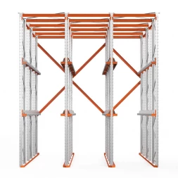 Стеллаж набивной паллетный 5000х4540х5000 мм 3 линии 2 яруса