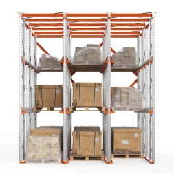 Стеллаж набивной паллетный 5000х4540х5000 мм 3 линии 2 яруса