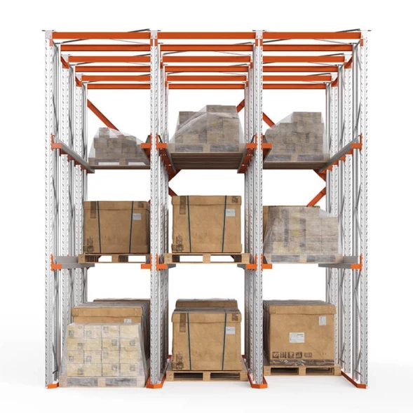 Стеллаж набивной паллетный 5000х4540х5000 мм 3 линии 2 яруса