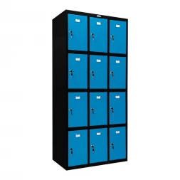 Шкаф металлический для сумок черный с голубым