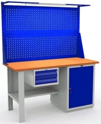 Верстак Практик с перфопанелью в сарай W160.F2/WS1.121