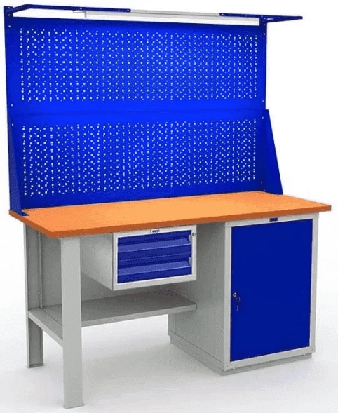 Верстак Практик с перфопанелью в сарай W160.F2/WS1.121