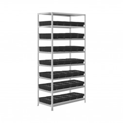 Стеллаж для хранения метизов 1850х1000х400 8 полок 35 ящиков