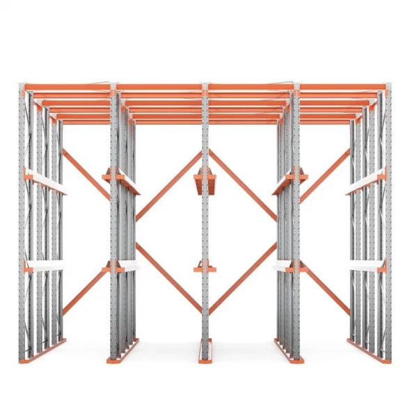 Стеллаж набивной паллетный 4500х6020х6000 мм 4 линии, 2 яруса