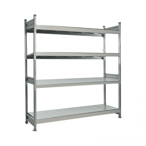 Стеллаж СТ-023 2500х1500х600 с 4 ярусами (рамы и настил - окрас)