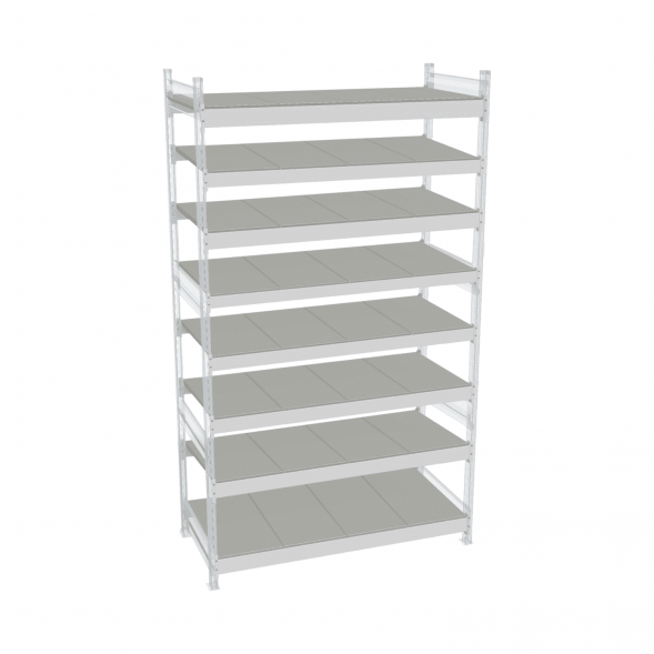 Стеллаж СТ-023 2500х1200х600 с 8 ярусами (рамы и настил - окрас)