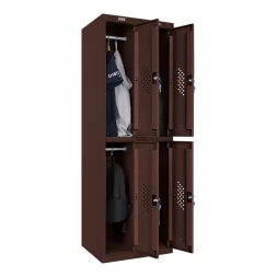 Шкаф металлический четырехсекционный коричневый