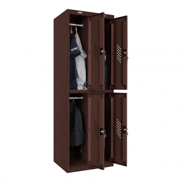 Шкаф металлический четырехсекционный коричневый