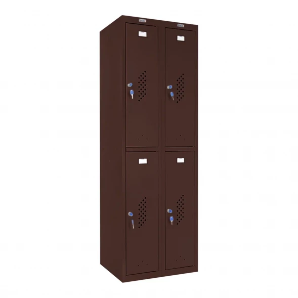 Шкаф металлический четырехсекционный коричневый