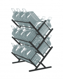 Двусторонний стеллаж для воды Стилс-15 на 15 бутылей 5/6 л, черный