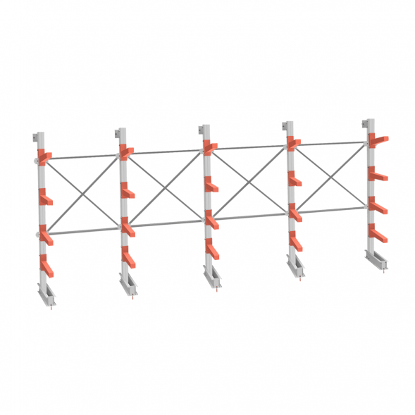 Стеллаж консольный СТ-062 2450х6160х830 4 яруса односторонний