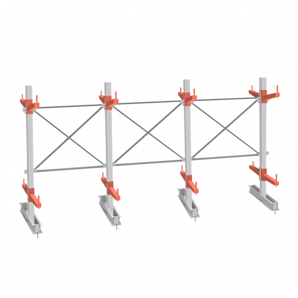 Стеллаж консольный СТ-062 2450х4660х1400 2 яруса +О двухсторонний