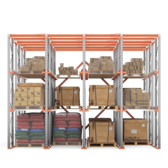 Стеллаж набивной паллетный 4500х6020х5000 мм 4 линии, 2 яруса