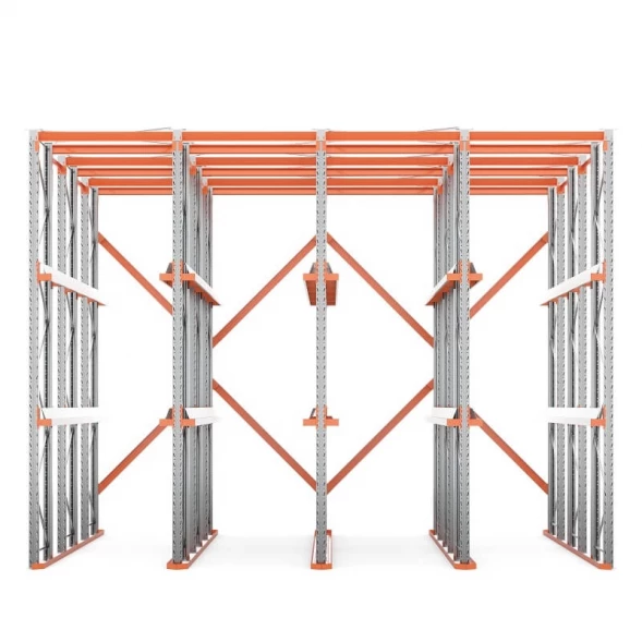 Стеллаж набивной паллетный 4500х6020х5000 мм 4 линии, 2 яруса