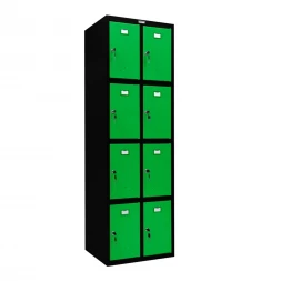 Шкаф металлический для личных вещей черный с зеленым