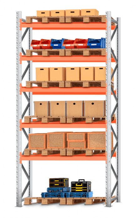 Стеллаж паллетный 4000х1800х1100 5 ярусов (Р100.1.5Б120.1.5)