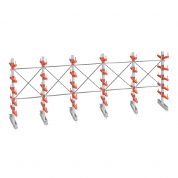 Стеллаж консольный СТ-062 2450х7660х1400 5 ярусов +О двухсторонний