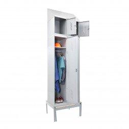 Шкаф LS-K-780 EL с выдвижной скамьей с антресолью + наклонная крыша