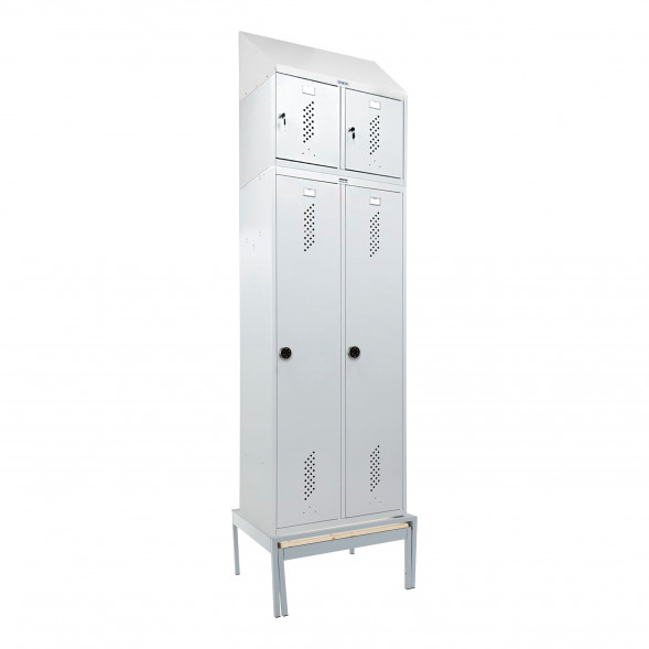 Шкаф LS-K-780 EL с выдвижной скамьей с антресолью + наклонная крыша