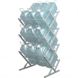 Двусторонний стеллаж для воды Стилс-21 на 21 бутылей 5/6 л, металлик