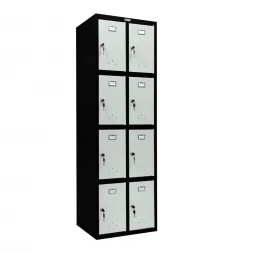 Шкаф металлический для личных вещей черный со светло-серым