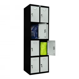 Шкаф металлический для личных вещей черный со светло-серым