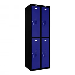 Шкаф металлический четырехдверный черный с синим