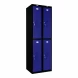 Шкаф металлический четырехдверный черный с синим