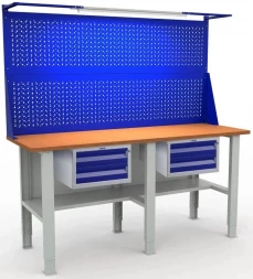 Верстак Практик с перфопанелью производственный W200.F2/F2/F2.221