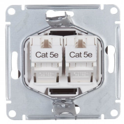 Розетка ATLASDESIGN двойная компьютерная RJ45+RJ45 категория 5E механизм грифель ATN000785