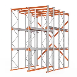 Стеллаж набивной паллетный 4500х3060х4000 мм 2 линии, 2 яруса