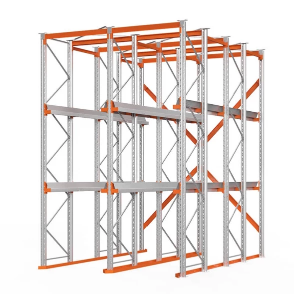 Стеллаж набивной паллетный 4500х3060х4000 мм 2 линии, 2 яруса