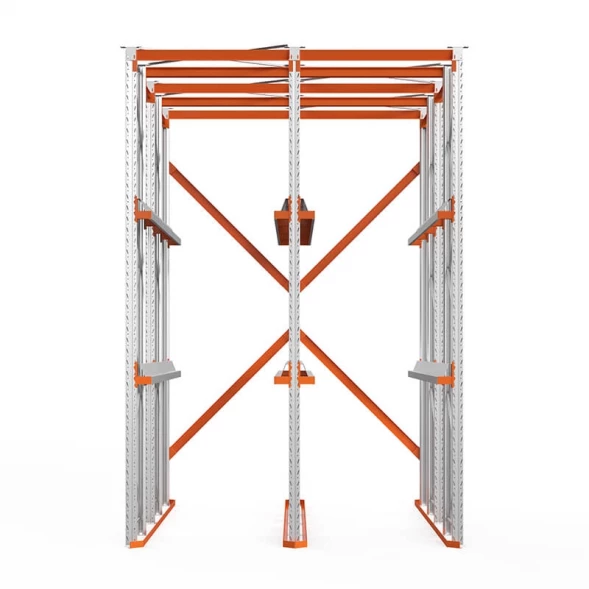 Стеллаж набивной паллетный 4500х3060х4000 мм 2 линии, 2 яруса