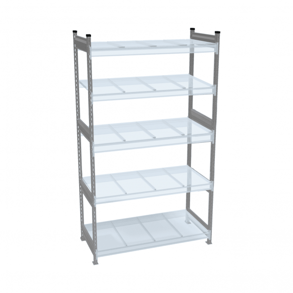 Стеллаж СТ-023 2200х1800х600 с 5 ярусами (рамы и настил - цинк)