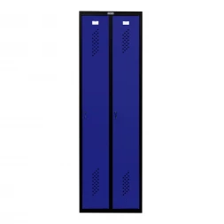 Шкаф металлический двухдверный черный с синим