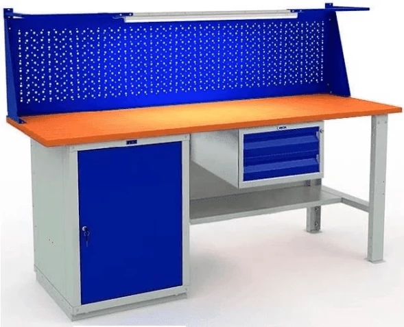 Верстак металлический промышленный с перфопанелью W200.WS1/F2.111