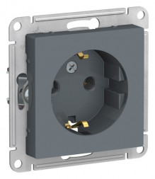 Розетка ATLASDESIGN с заземлением 16А механизм грифель ATN000743