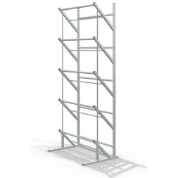 Пристенный стеллаж для воды Стилс-2 на 15 бутылей 5/6 л, металлик