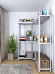 Стеллаж угловой МС 1500х1500х1500/600 мм 3 яруса