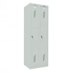 Шкаф металлический для рабочей спецодежды светло-серый