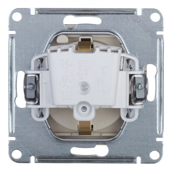 Розетка ATLASDESIGN с заземлением со шторками с крышкой 16А IP20 механизм грифель ATN000746