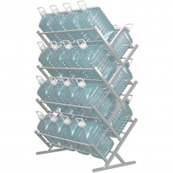 Двусторонний стеллаж для воды Стилс-28 на 28 бутылей 5/6 л, металлик