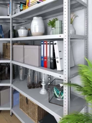 Стеллаж угловой МС 1500х1600х1600/400 мм 6 ярусов